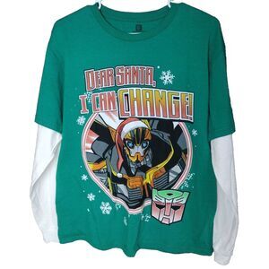 Transformers Christmas "Dear Santa I Can Change " Funny Jersey T-shirt  Teen XL